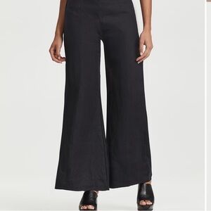 Faithfull the Brand Black Wide-Leg Linen Ottavio Pants